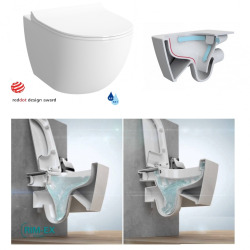 Toilet Set Rapid SL Support frame + Vitra Sento rimless toilet + Softclose seat + chrome plate (Grohe-Sentorimless-2)