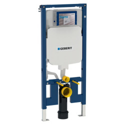 Geberit Duofix set extra-flat support frame 114 cm UP720, space-saving + two-touch flush plate, white and chrome (111.796.00.1-C)