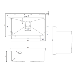 Swiss Aqua Technologies Aurum Stainless Steel 304 Inset Sink, 68x45x21 cm, with Overflow, Rose Gold PVD (SATSINK6845BRG)