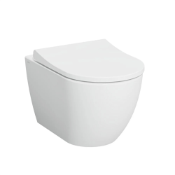 Vitra  S60 Rimless Wall-Hung Toilet with invisible fixings + soft-close seat, SmoothFlush, White (7510-003-6288)