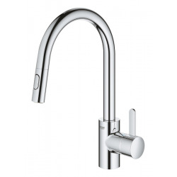 Grohe Eurosmart Cosmopolitan Single-lever Kitchen mixer with pull-out 2 jets, Gooseneck, Chrome (31481001)