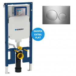 Geberit Duofix Pack Extra-flat frame 114 cm UP720, space saving + Sigma20 flush plate, Chrome (111.796.00.1-F)